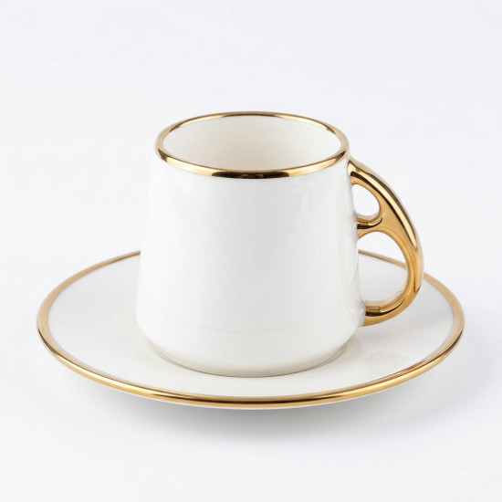 Coffee Cup and Saucer Set - 6 Pcs